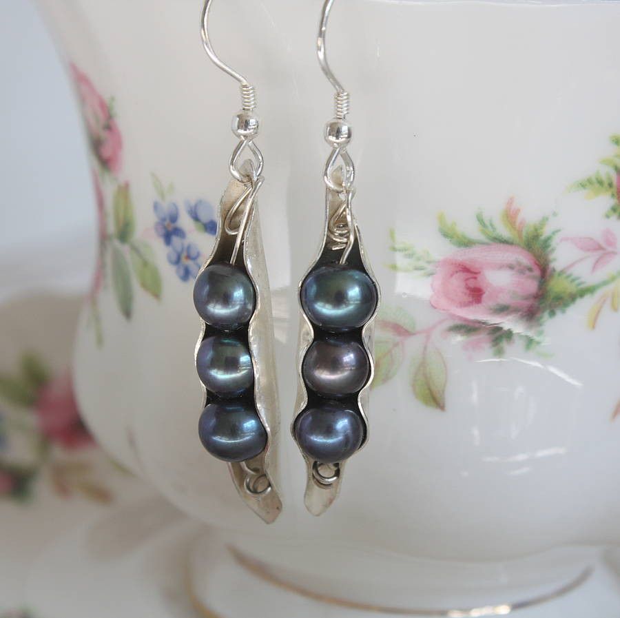 Silver Pearl Pod Earrings