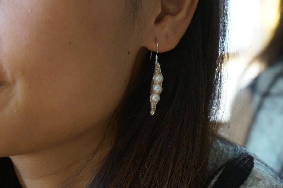 Silver Pearl Pod Earrings