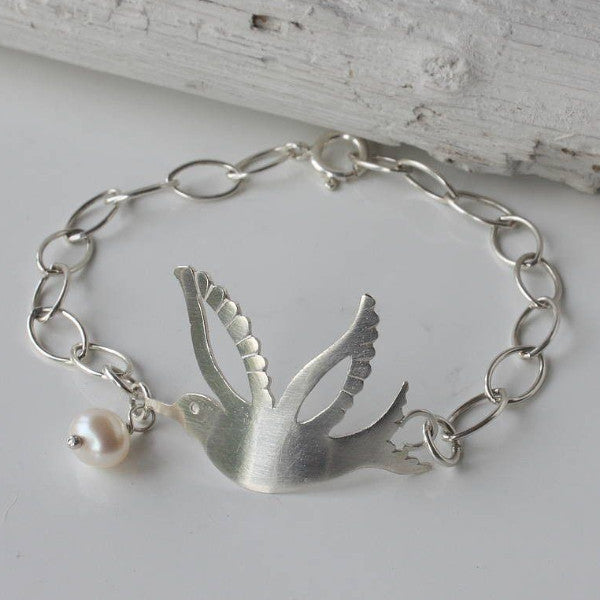 Silver Hummingbird Bracelet