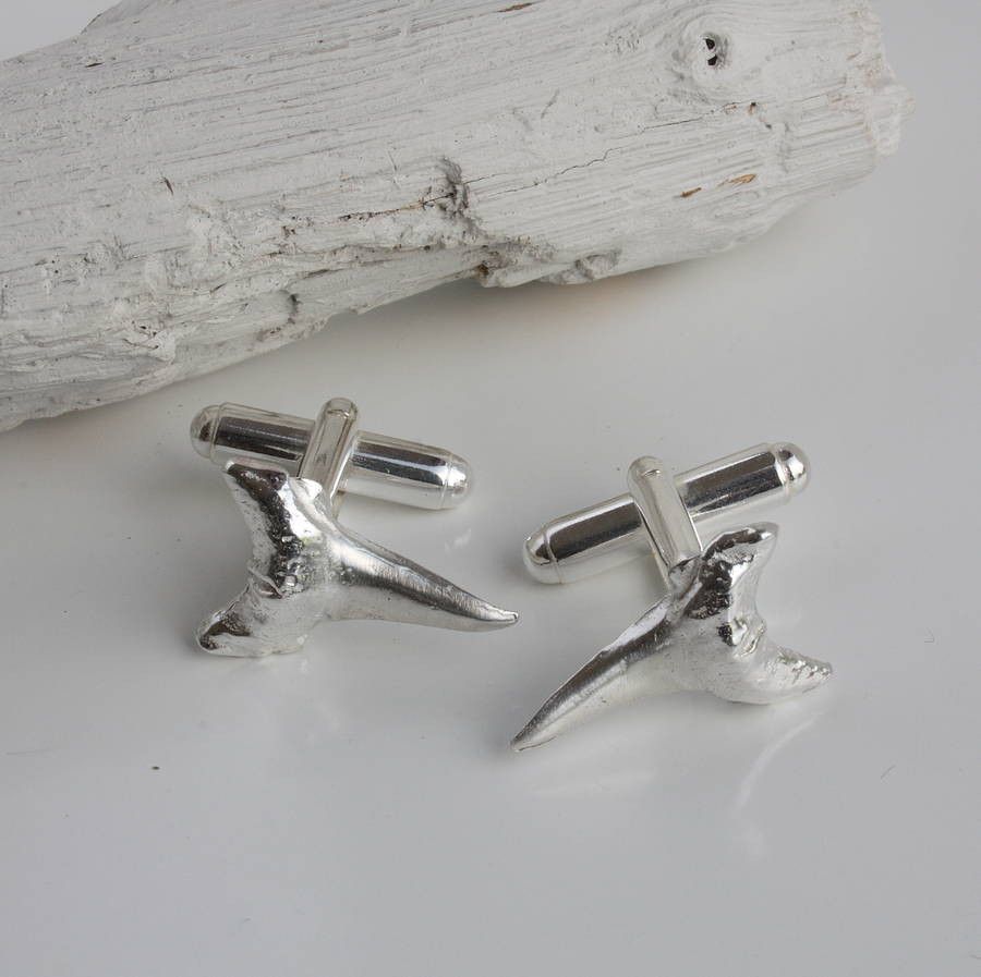 Silver Shark Tooth Cufflinks